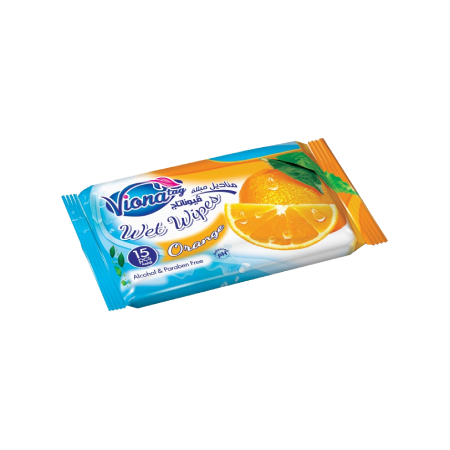 Wet wipes 15 pieces orange scent