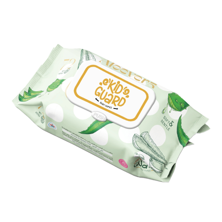 Kid Guard wet wipes with aloe vera scent, 72pcs