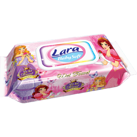 Lara Kids Princess Wet Wipes 72 Pcs