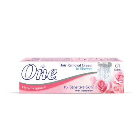 Eva One In-Shower Hair Removal Cream with Chamomile for Sensitive Skin - Rose Scent 140g