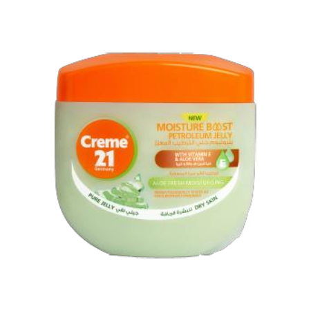 Cream 21 Petrolium Jelly Moisturizing Enriched with Vitamin E and Refreshing Aloe Vera for Dry Skin 300ml