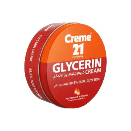 Cream 21 Glycerin protects, moisturizes and nourishes the skin and contains 99.5% pure glycerin rich in vitamin E and pro-vitamin B 250 ml