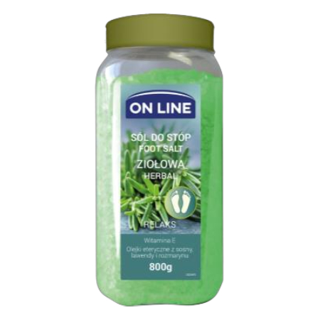 Online Herbal Foot Salt with Vitamin E and Essential Oils of Pine, Lavender, Rosemary, Lime and Lemon 800ml
