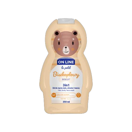Online Body Wash for Hair, Body and Face 3 in 1 with Biscuits - for Kids 350 ml
