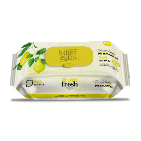 Hite Fresh 3in1 Wet Wipes Lemon Scent 120 Pcs