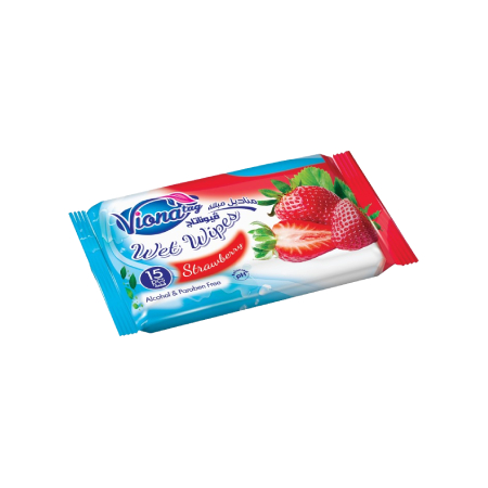 Wet wipes 15 pieces strawberry scent