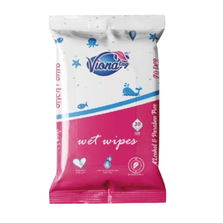 Vionatag Wet Wipes Pink 20 Pieces