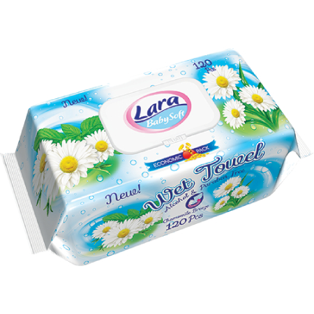 Lara Wet Wipes Chamomile Scent 120 pcs