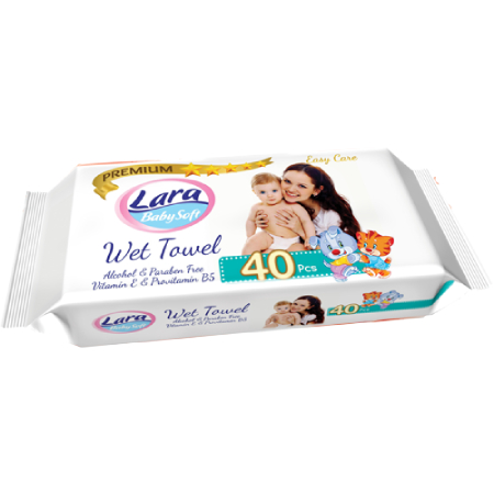 Lara Premium Wet Wipes 40 Pcs