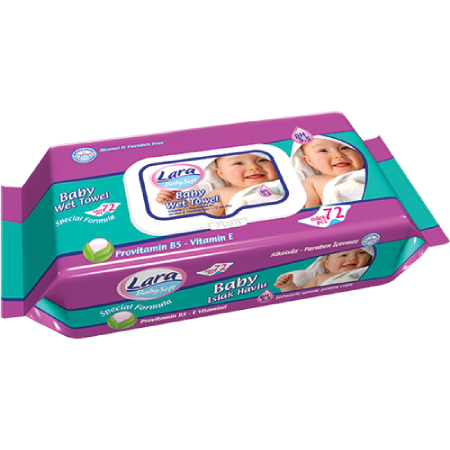 Lara Fresh Purple Wet Wipes 72pcs