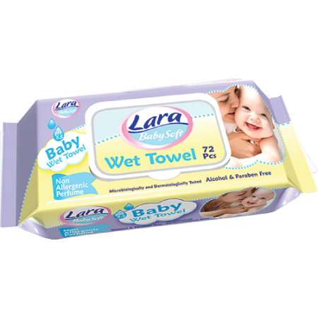 Lara Soft Lilac Wet Wipes 72 Pieces