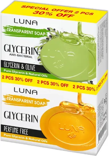 عرض صابون الجلسرين عبوة من قطعتين 72 جرام زيتون + خالي من العطور